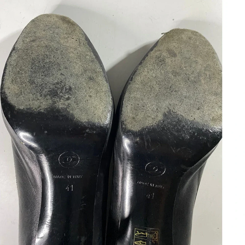 Chanel Interlocking CC LOGO Lambskin Pumps Women's 41 Women's 9.5